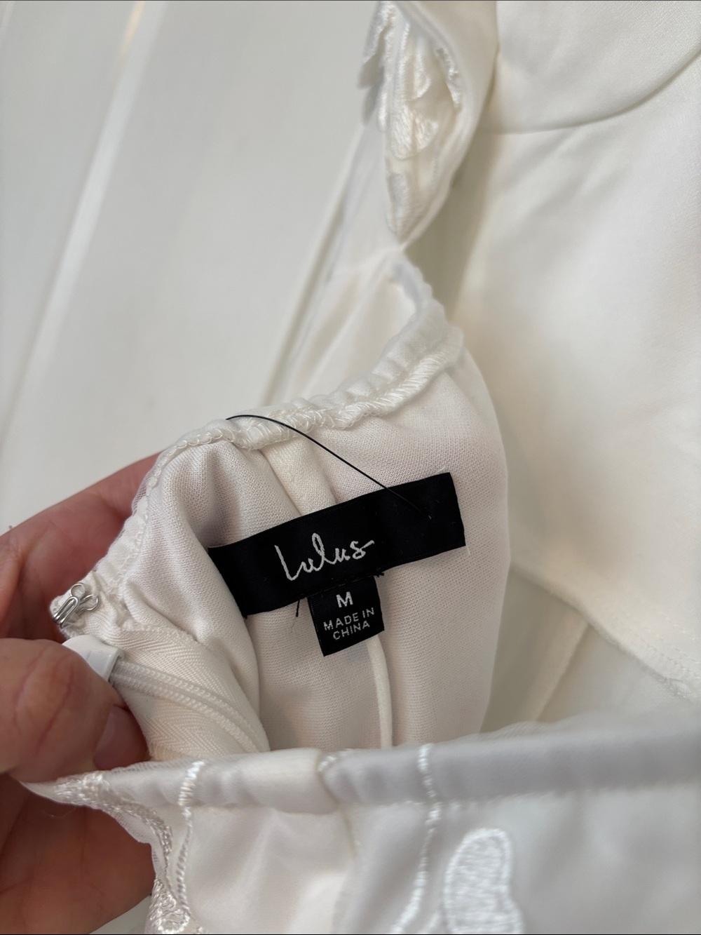 Lulu's White Strapless Floral Appliqué Jumpsuit - Picture 8 of 8